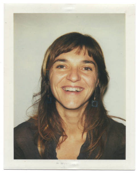 Instant transfer woman portrait stock photo