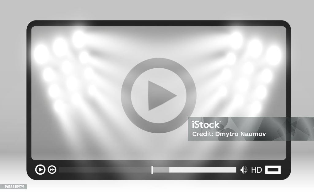 Video Media Player Interface For Web And Mobile Applications Vector ...