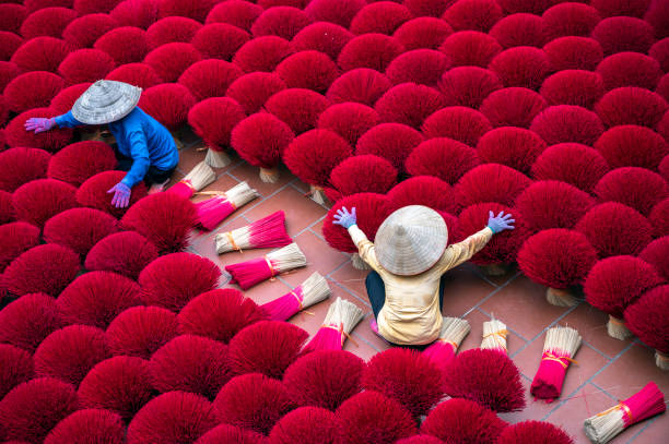 istock Drying incense stick in vietnam 1458817599