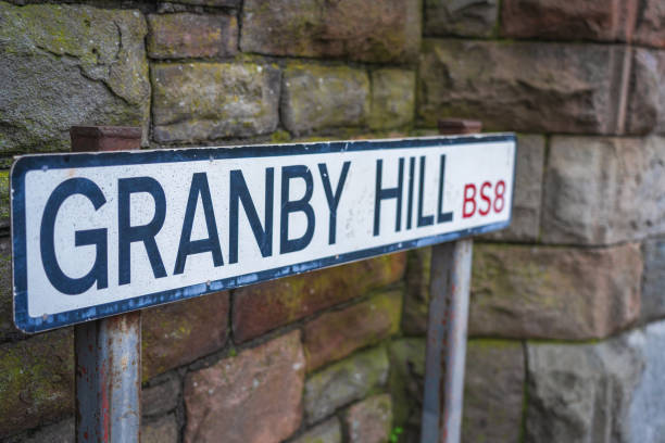 istock selective focus on granby hill text on a sign board 1458818289