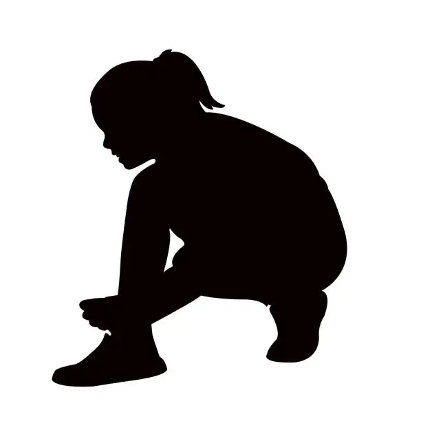 Vector illustration of a child body silhouette vector