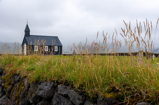 The church in Hellissandur looks old at a distance, but it is from 1903 and is – perhaps – the oldest concrete church in the world.