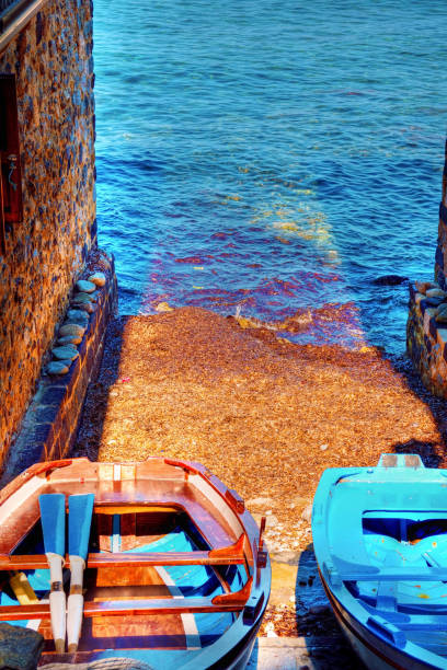 characteristic colored boats in Scilla Calabria Italy