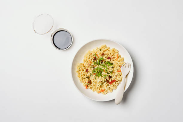 istock Dry Instant Noodles on white 1458834284