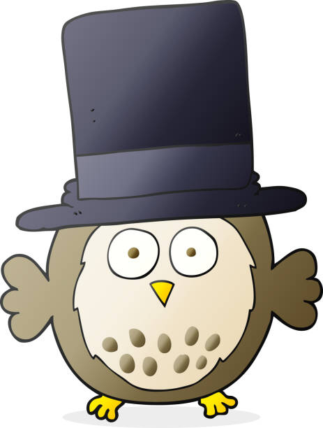 istock freehand drawn cartoon owl wearing top hat 1458838184