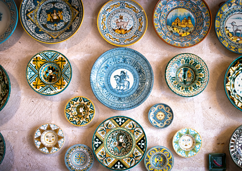 Italian handcrafted ceramics, photographed in Sicily.
