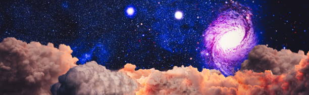 istock Night sky with clouds and stars.Fantasy in high resolution ideal for wallpaper. Elements of this image furnished by NASA 1458841214