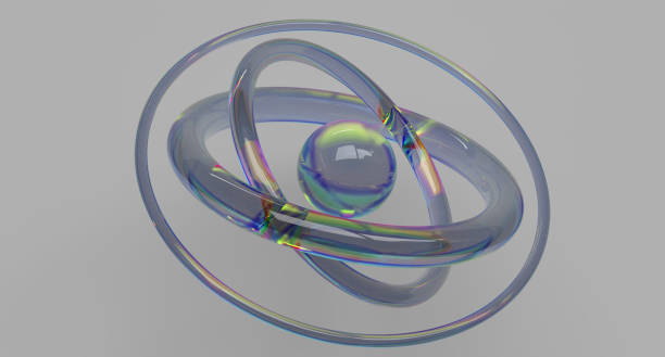 istock Abstract transparent geometry with dispersion effect, detailed reflections and refractions 1458843286