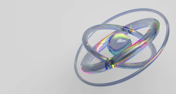 istock Abstract transparent geometry with dispersion effect, detailed reflections and refractions 1458843291