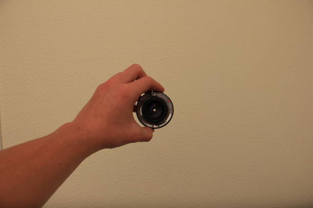 istock View of the lens with a closed aperture 1458850214