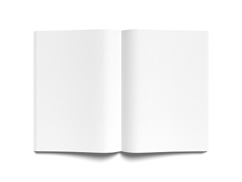 Empty Book Template on White Background