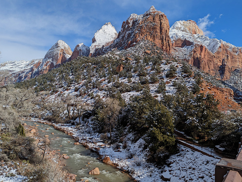 narrow with vergin river in Zion National park,Utah,usa.