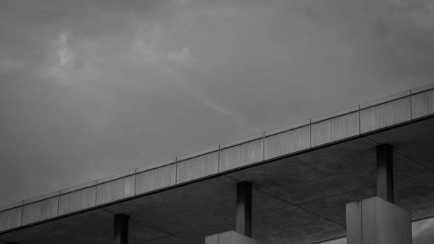 istock Concrete ceiling and pillars with cludy sky in Carlotte, Noth Carolina. 1458853112