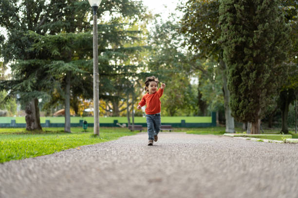 Small boy, Running, Public park, Family, Nature