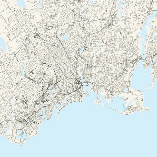 Vector illustration of Bridgeport, Connecticut, USA Vector Map