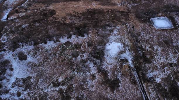 istock Land with Snow and Pond 1458860981