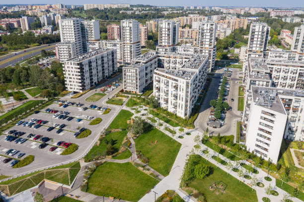istock Modern Residential District, Aerial View 1458863487