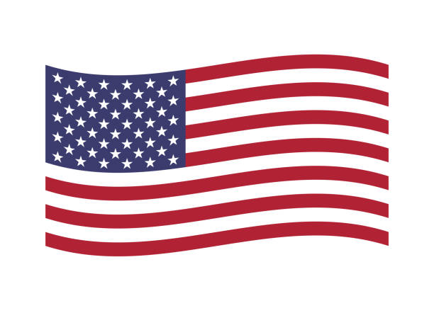 сша развевающемся флаге. вектор - american flag usa flag curve stock illustrations