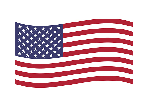 USA waving flag. Vector illustration. EPS10
