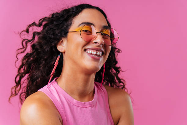 istock Creative studio portrait of beautiful hispanic woman with diastema 1458867607