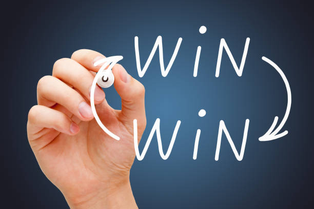 Hand Writing Win-Win Situation Business Concept