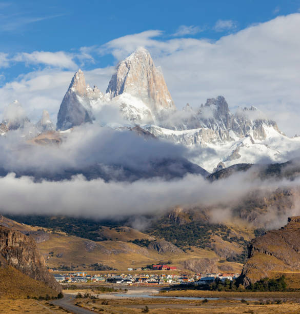 Argentina Patagonia Mount Fitz Roy with clouds