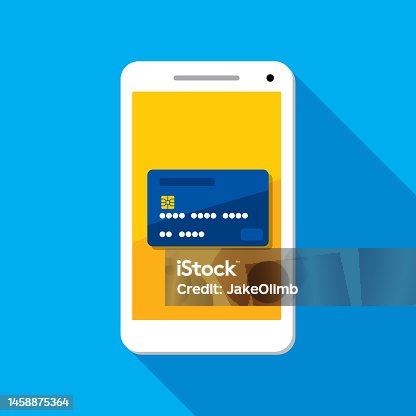 istock Credit Card Smartphone Icon Flat 2 1458875364
