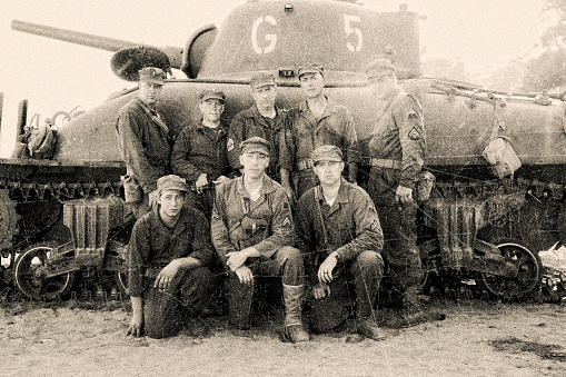 WWII M4 Sherman Tank Crew on D Day