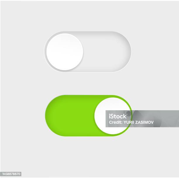 Toggle Switch Buttons Isolated On White Background Vector 3d ...