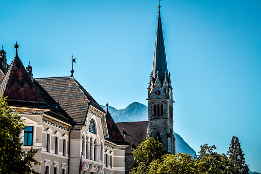 Top Of Cathedral St. Florin Vaduz, Liechtenstein