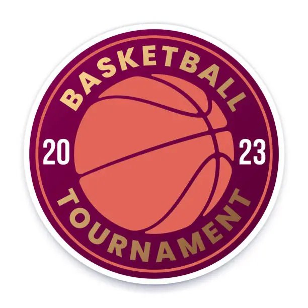 Vector illustration of Basketball Tournament 2023 Badge