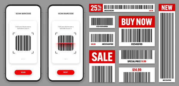 Product Scan Stickers Product Barcodes Smartphone Application Scanner App Sale Stickers ...