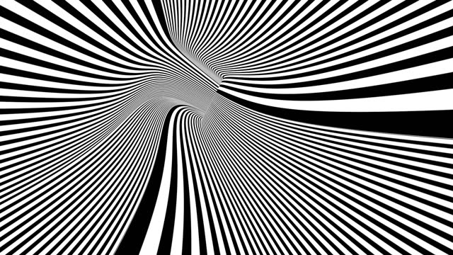 Hypnotic Tunnel animation in black and white