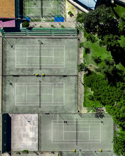 istock Drone Aerial Tennis Courts 1458895366