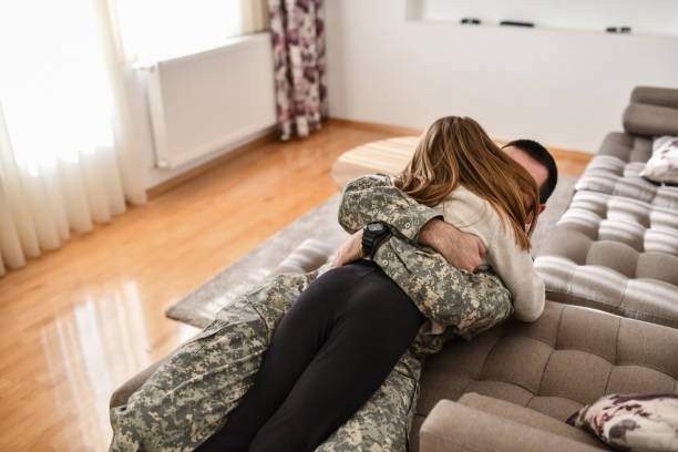 Soldier Embracing Daughter After Not Seeing Her For A Long Time