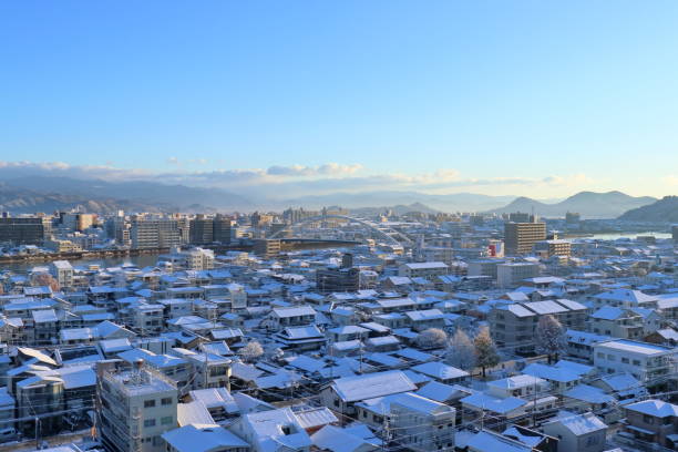 istock snow covered world,Kagamigawa Bridge (Kochi City, Kochi Prefecture) 1458899278