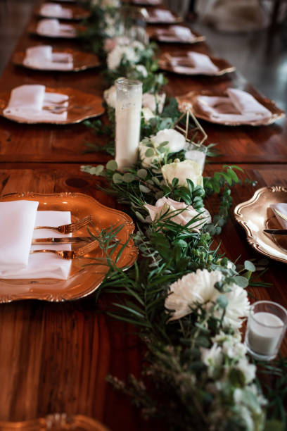istock Wedding Day Table Decoration on Wooden Table 1458901860