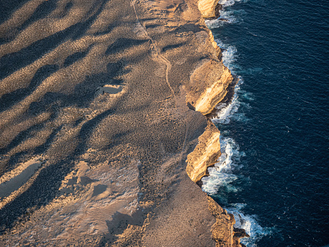 Aerial view of rocky coastline of Shark Bay Western Australia