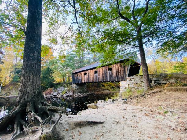 istock Lovejoy Covered Bridge in Andover Maine 1458905492