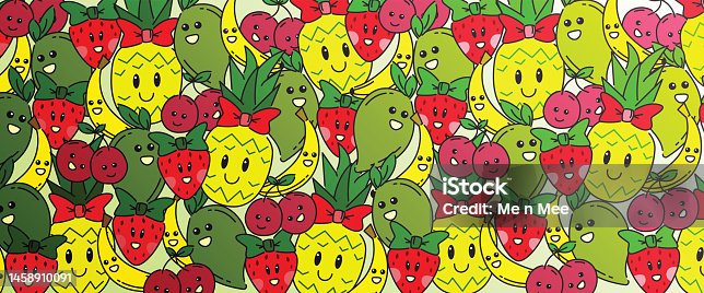 istock Vector Background Fruits 1458910091