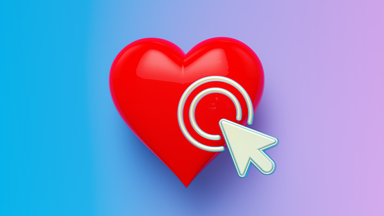 Heart Icon With A Cursor, Click Heart