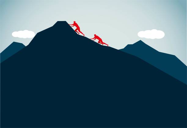 ilustrações de stock, clip art, desenhos animados e ícones de climber - determination rock climbing persistence effort