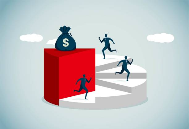 ladder of success Running up the ladder of success brings wealth, This is a set of business illustrations reach destination stock illustrations