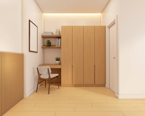 istock Japanese minimalist bed room decorated 1458921522