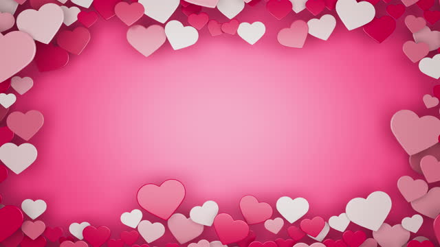 Valentine's day background with moving hearts. Loopable love backdrop