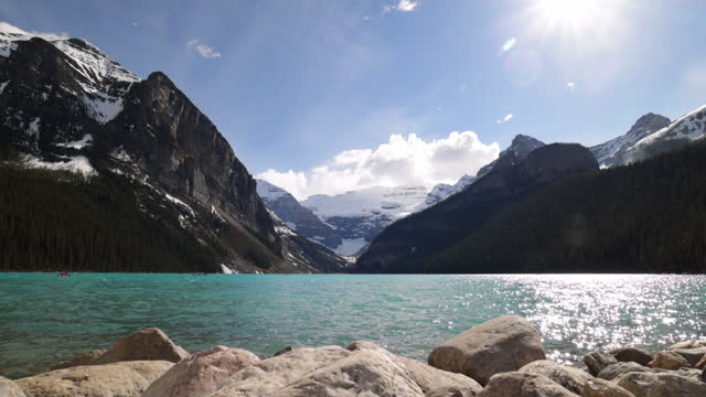 Lake Louise on a nice day of Summer, Banff National Park, Alberta, Canada