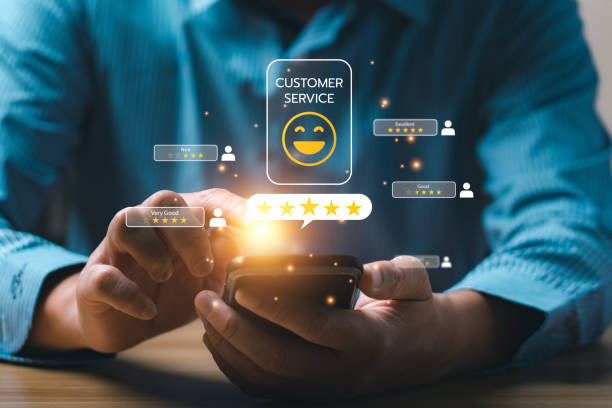 istock Customer review satisfaction feedback survey concept. Business people rate service experience and product quality or staff friendliness and overall value for the price. information, amend, improve 1458928169