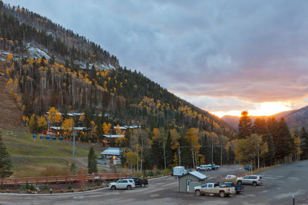 Taos Ski Valley, New Mexico in fall stock photo