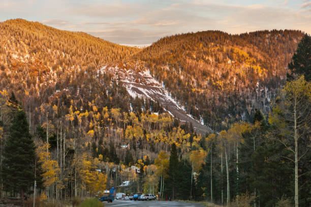 Taos Ski Valley, New Mexico in fall stock photo