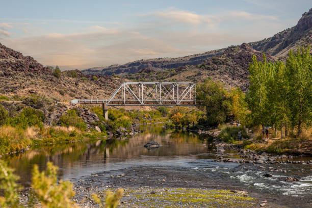 Taos Junction Bridge in Pilar, Taos County, New Mexico stock photo